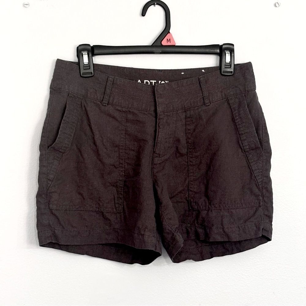 Apt. 9 | Women’s Dark Gray Casual Linen Rayon Chino Flat front Shorts Size 4